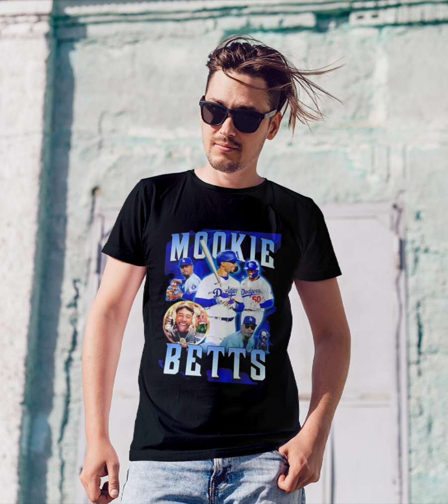 Mookie Betts LA Dodgers Player Collage T-Shirt