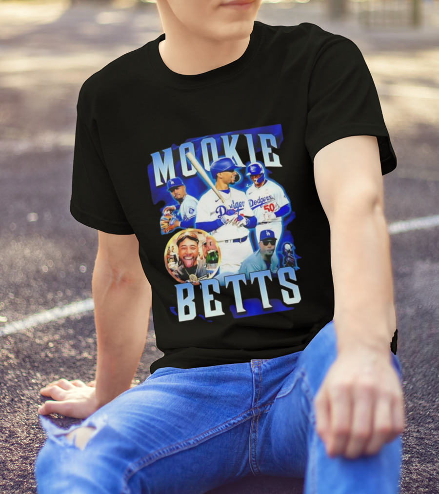 Mookie Betts LA Dodgers Player Collage T-Shirt