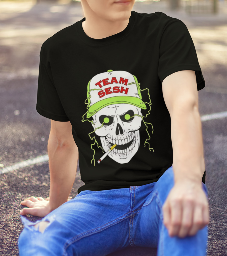 Team Sesh Skull Smoking Bone Tour North America 2025 T-Shirt