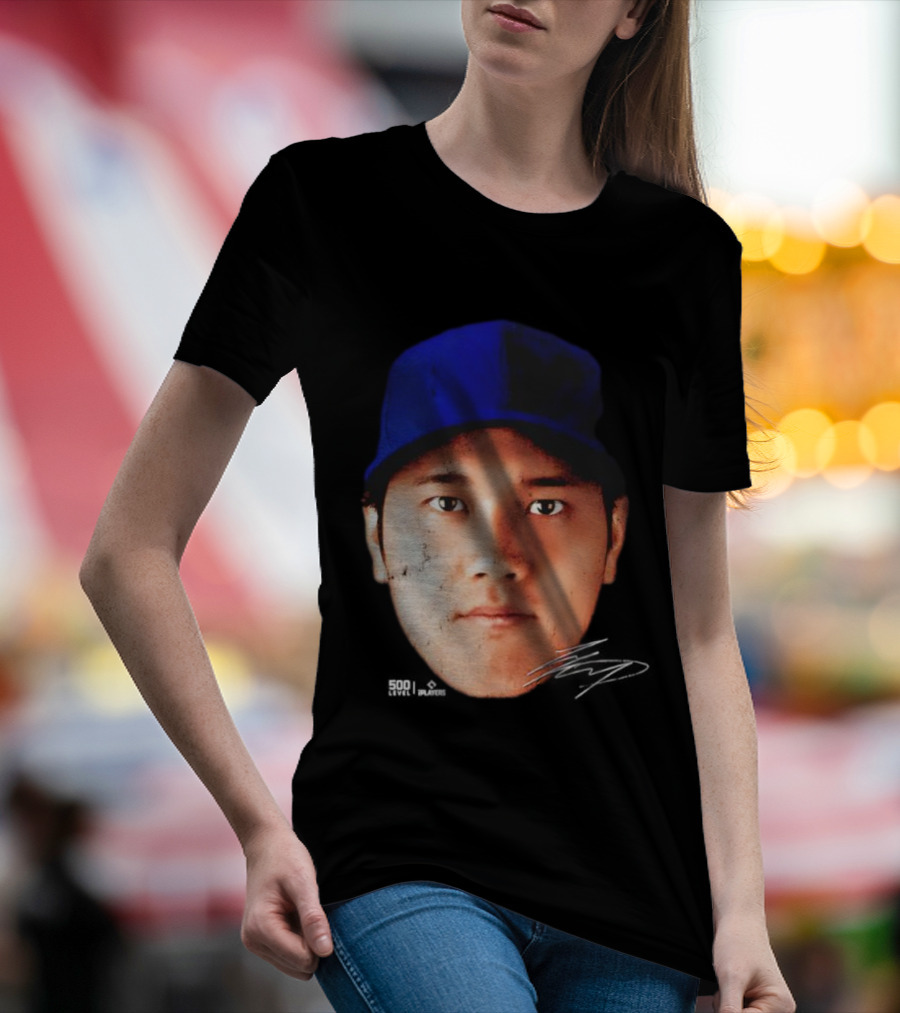 Shohei Ohtani Los Angeles Vintage Head Signature T-Shirt