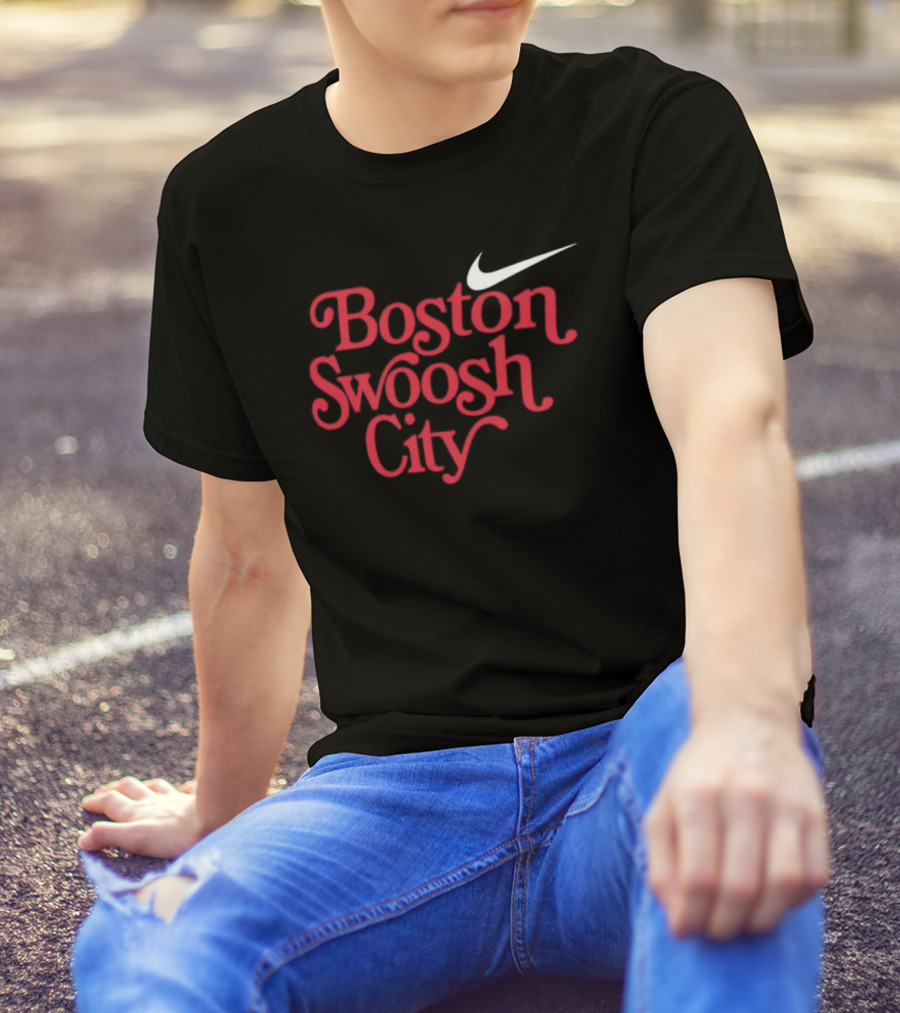 Boston Swoosh City Sportswear Iconic Nike Style T-Shirt