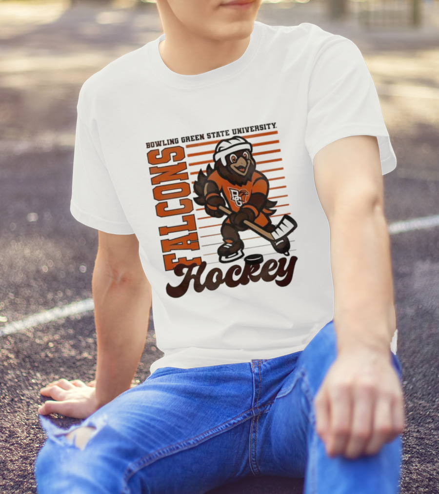 Bowling Green Falcons Freddy Falcon Hockey BG Mascot T-Shirt