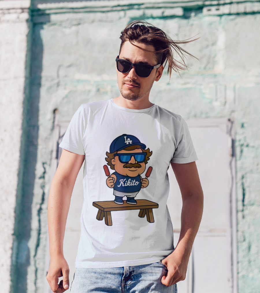 Kikito Popsicles LA Cap Character With Sunglasses And Mustache T-Shirt