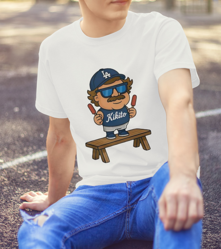 Kikito Popsicles LA Cap Character With Sunglasses And Mustache T-Shirt