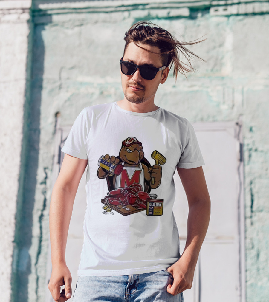 Maryland Terrapins Testudo Old Bay Crab Picking Maryland Pride T-Shirt