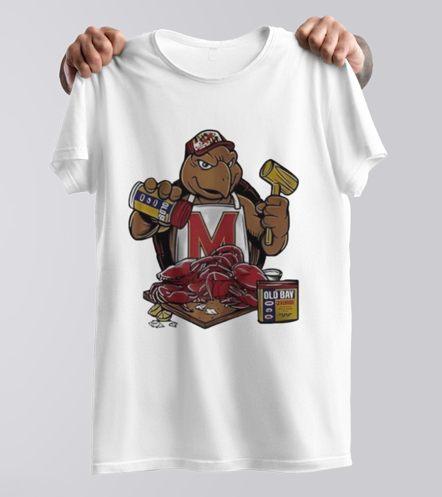 Maryland Terrapins Testudo Old Bay Crab Picking Maryland Pride T-Shirt
