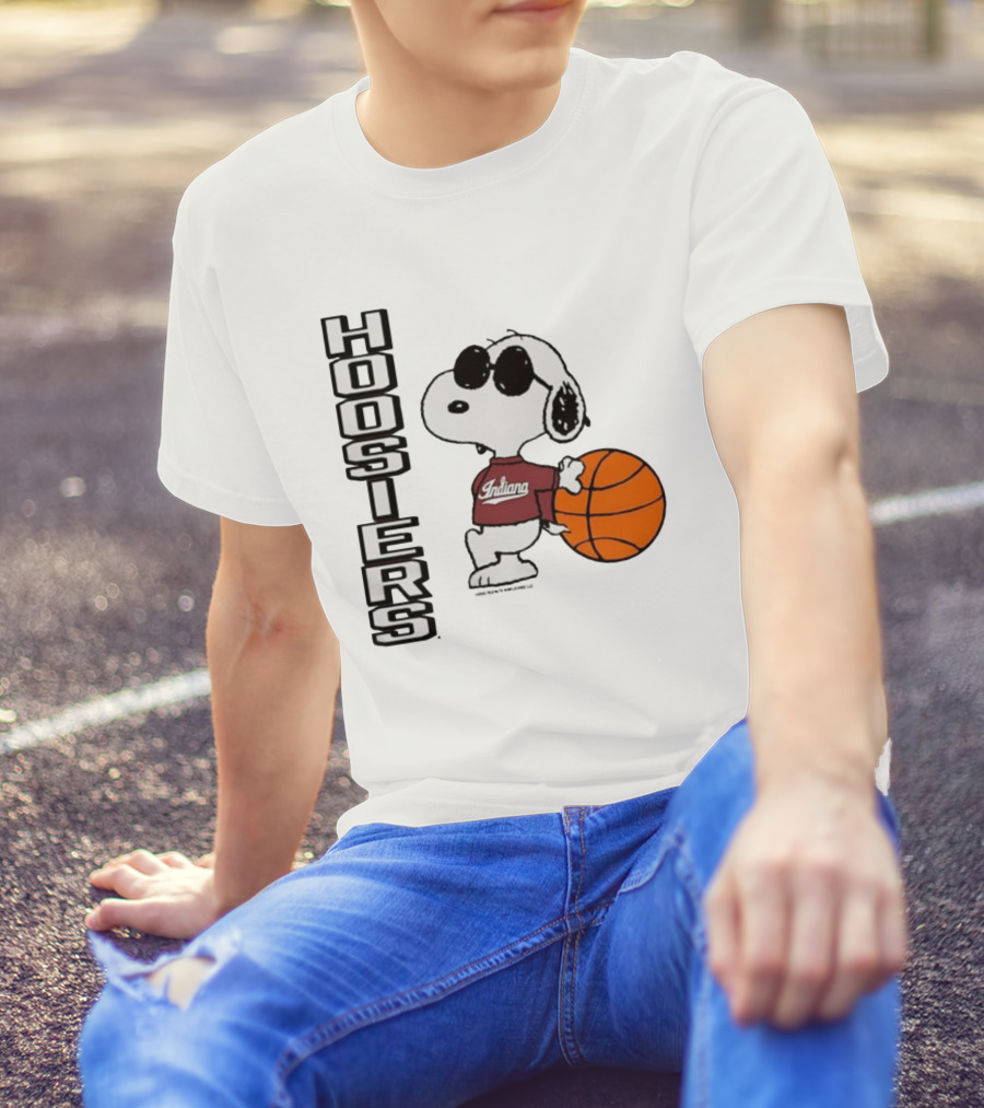 Indiana Hoosiers Peanuts Joe Cool Snoopy Basketball Fan Apparel T-Shirt