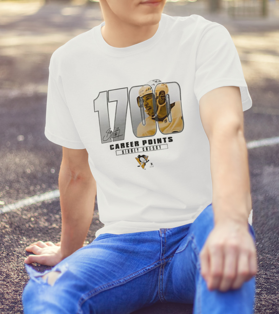 Sidney Crosby 1700 Pittsburgh Penguins Achievement Signature T-Shirt