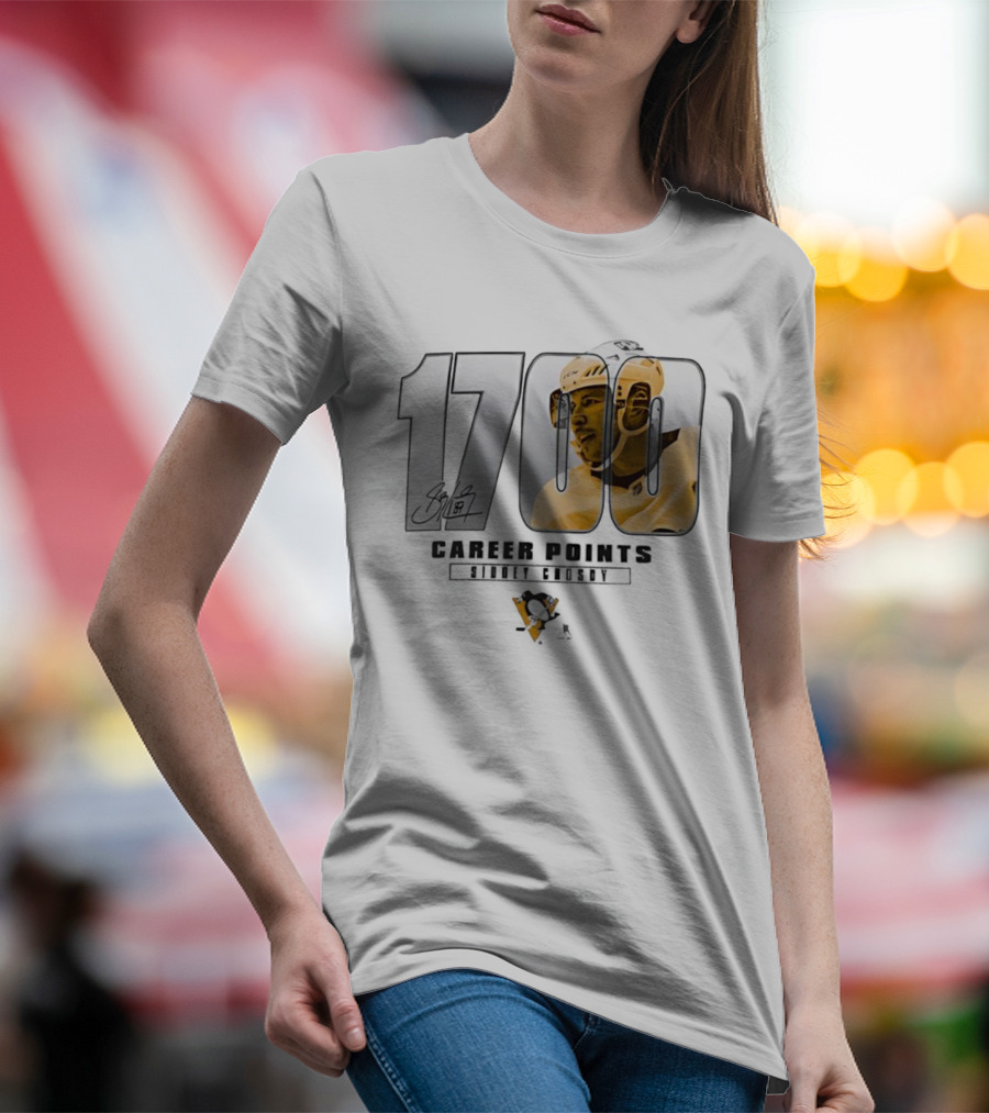 Sidney Crosby 1700 Pittsburgh Penguins Achievement Signature T-Shirt