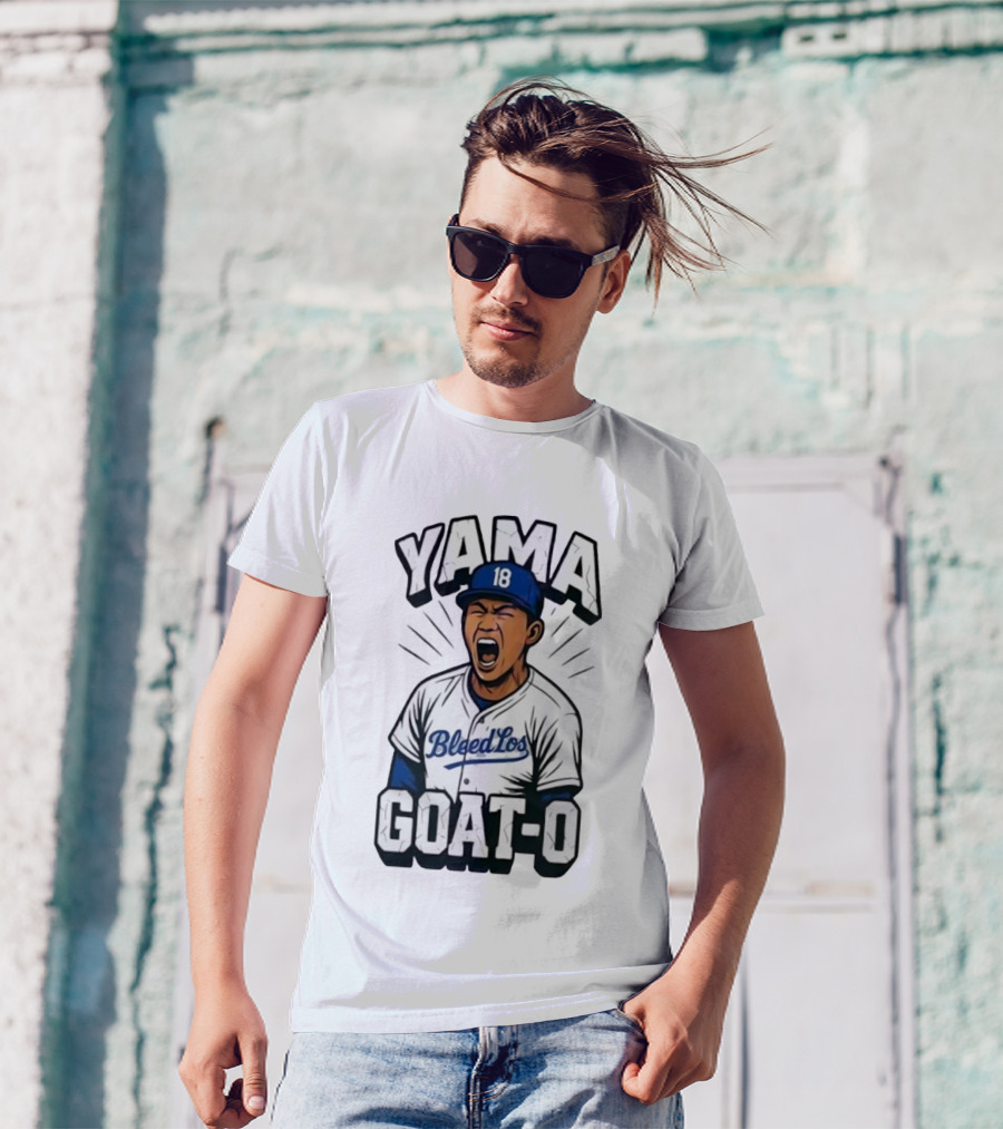 Yama 18 Bleed Los Goat-O Baseball Player T-Shirt