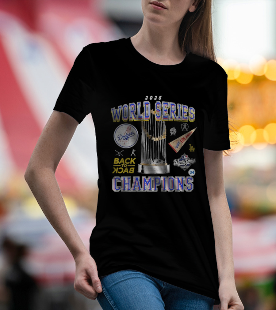 2025 World Series Champions Los Angeles Dodgers Back-to-Back Triumph T-Shirt