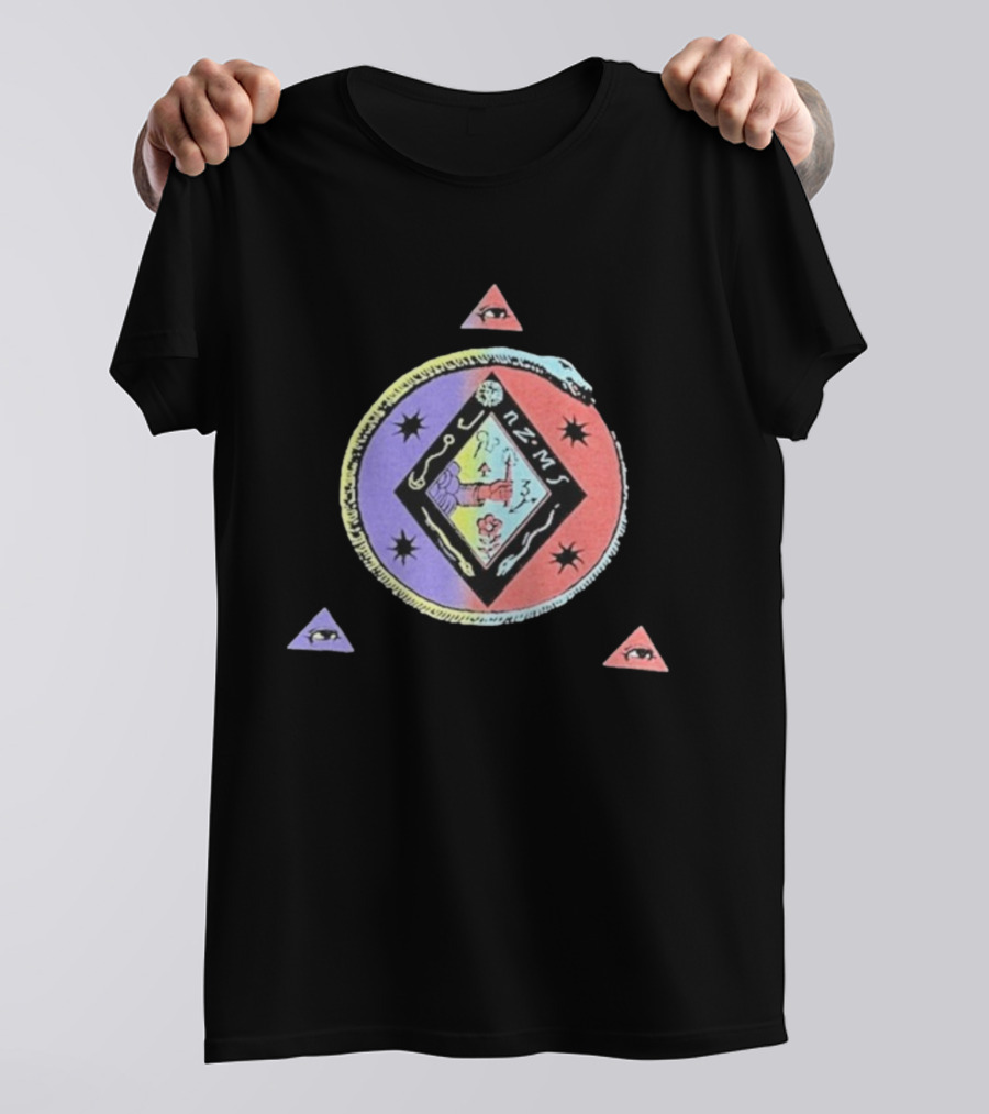 Ancient Symbols Serpent Encircled Eye Triangles Mysterious Insignia T-Shirt