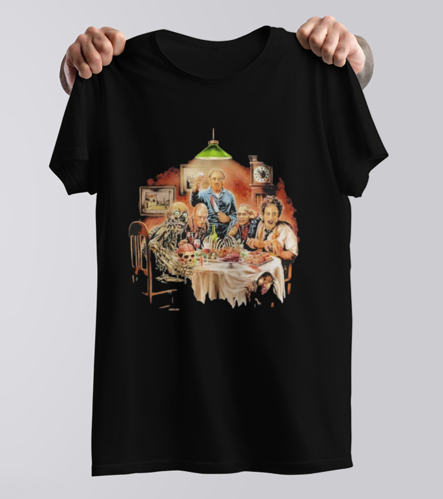 Cannibal Thanksgiving Horror Dinner With Skeletons And Monsters T-Shirt