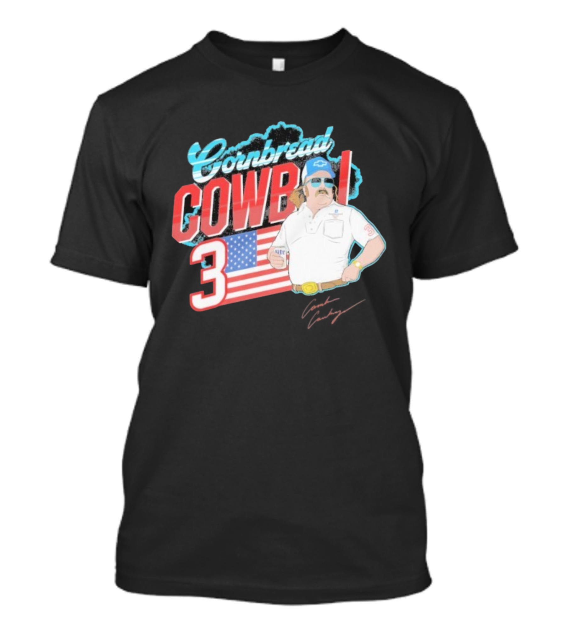 Cornbread Cowboi American Flag 3 Racing Fan T-Shirt