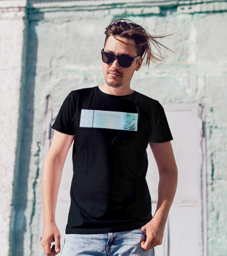 Madonna Drowned World Tour 2001 Blue Aesthetic Album Art T-Shirt