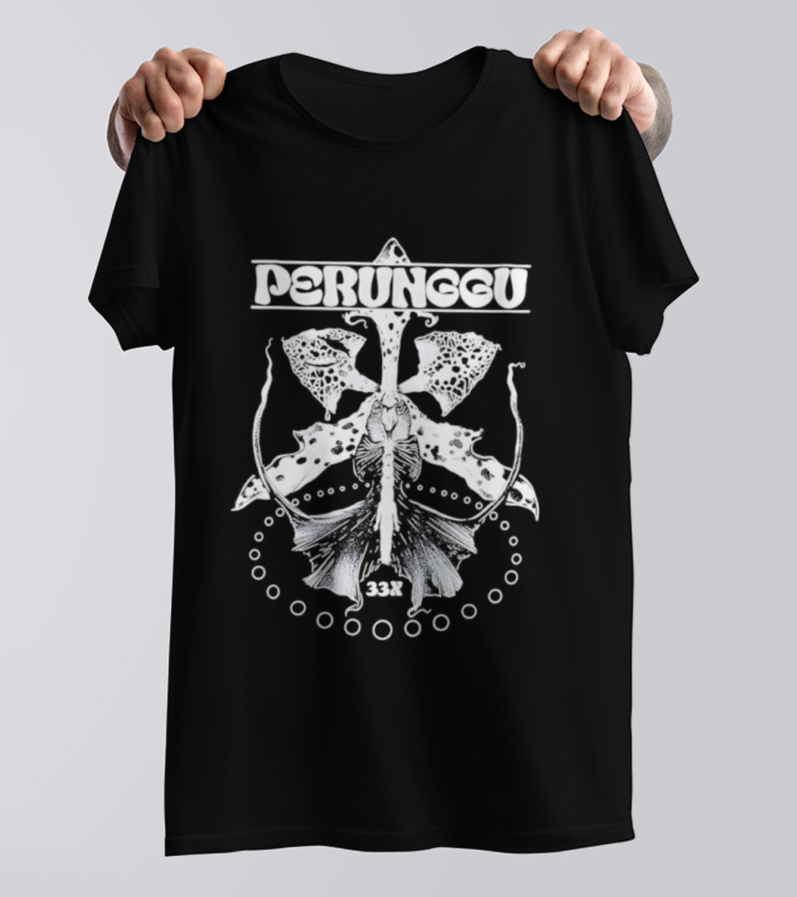 Perunggu 33X Indonesian Band Album Cover Art Motif T-Shirt