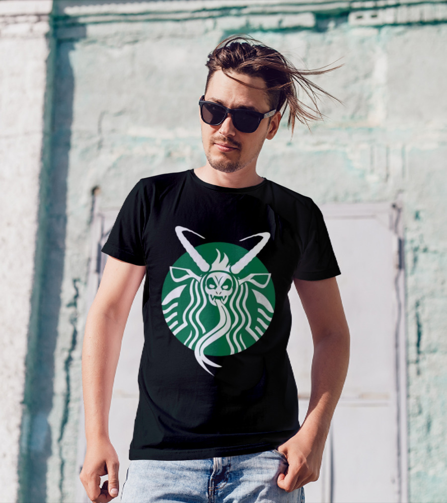 Starbucks Krampuspresso Christmas Coffee Monster Design T-Shirt