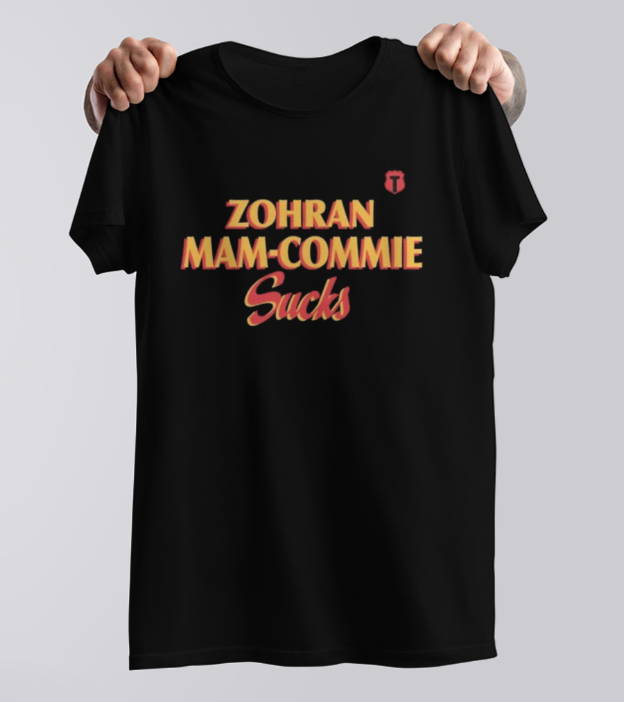 Zohran Mamdani Mam-Commie Sucks Red Text Icon T-Shirt