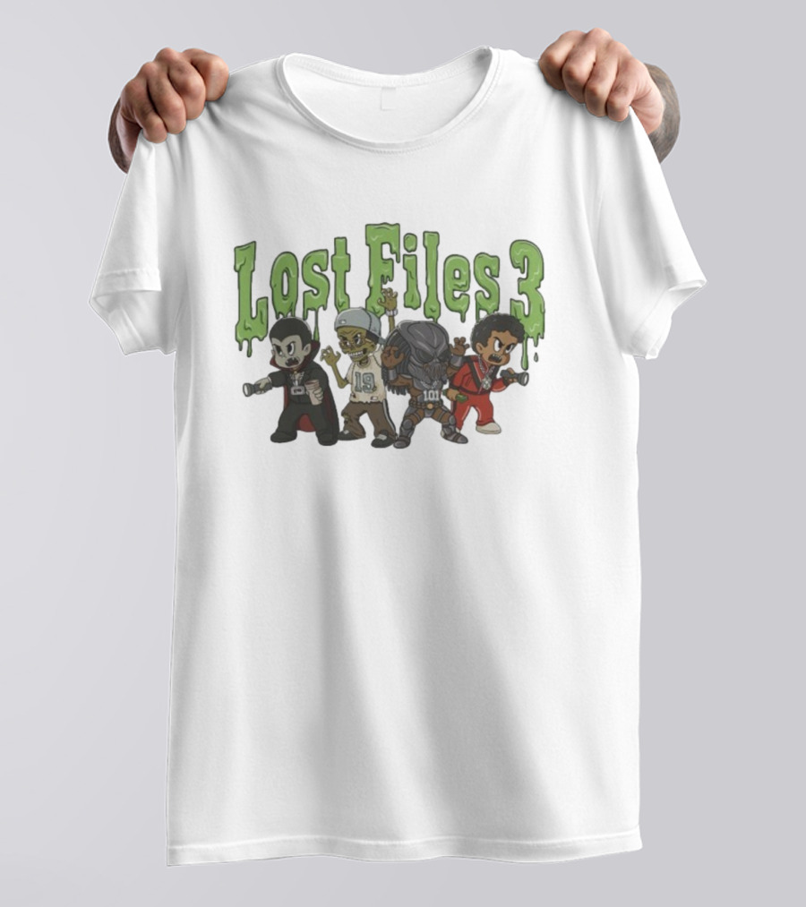 Lost Files 3 Characters With Vampire Zombie Alien Costumes T-Shirt