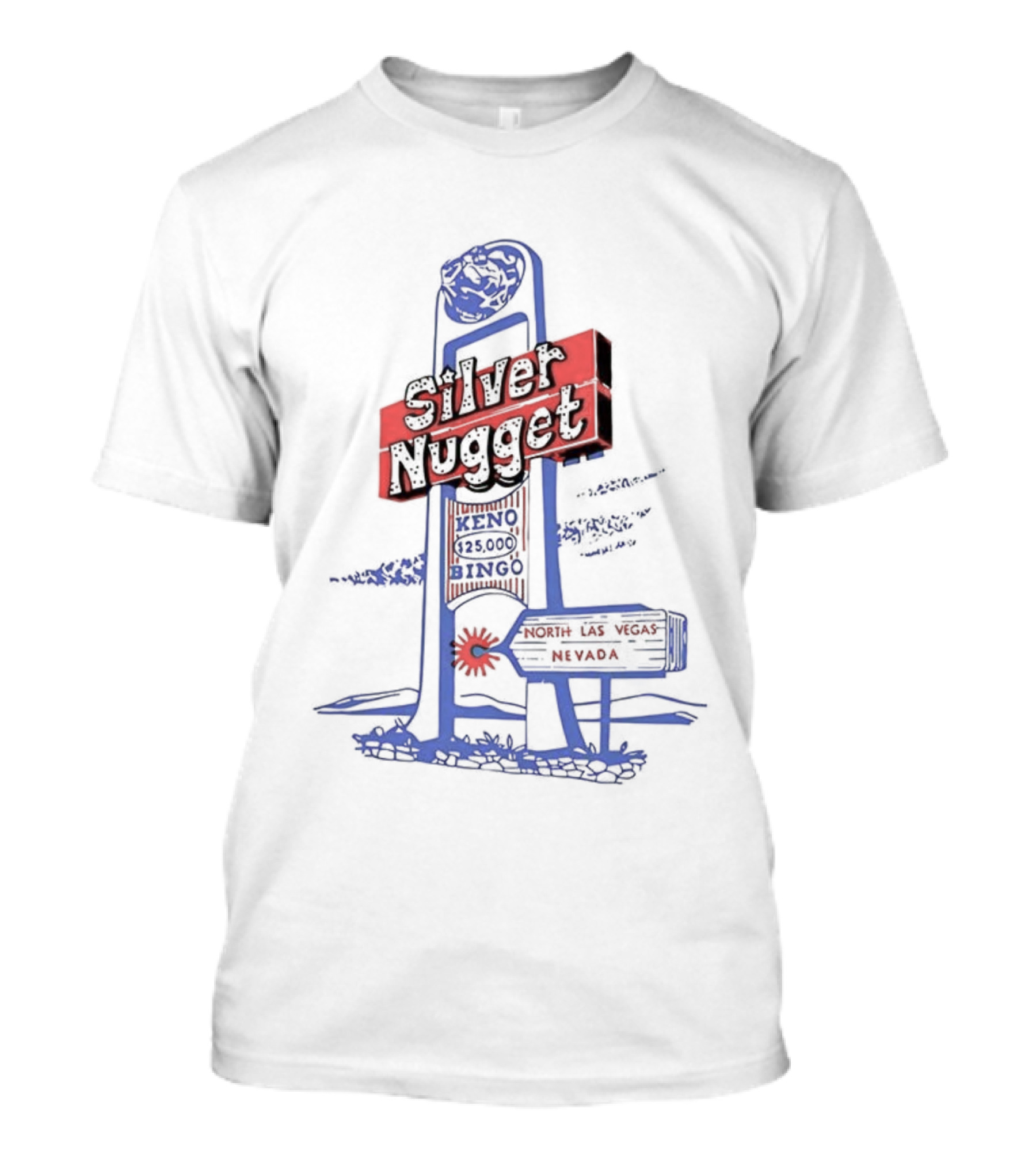 Silver Nugget Casino Signboard North Las Vegas Nevada Vintage T-Shirt
