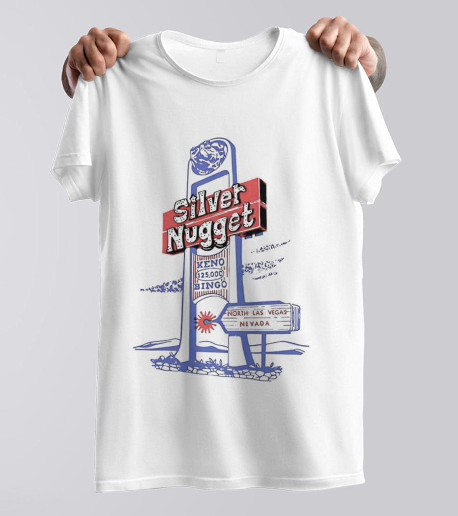 Silver Nugget Casino Signboard North Las Vegas Nevada Vintage T-Shirt