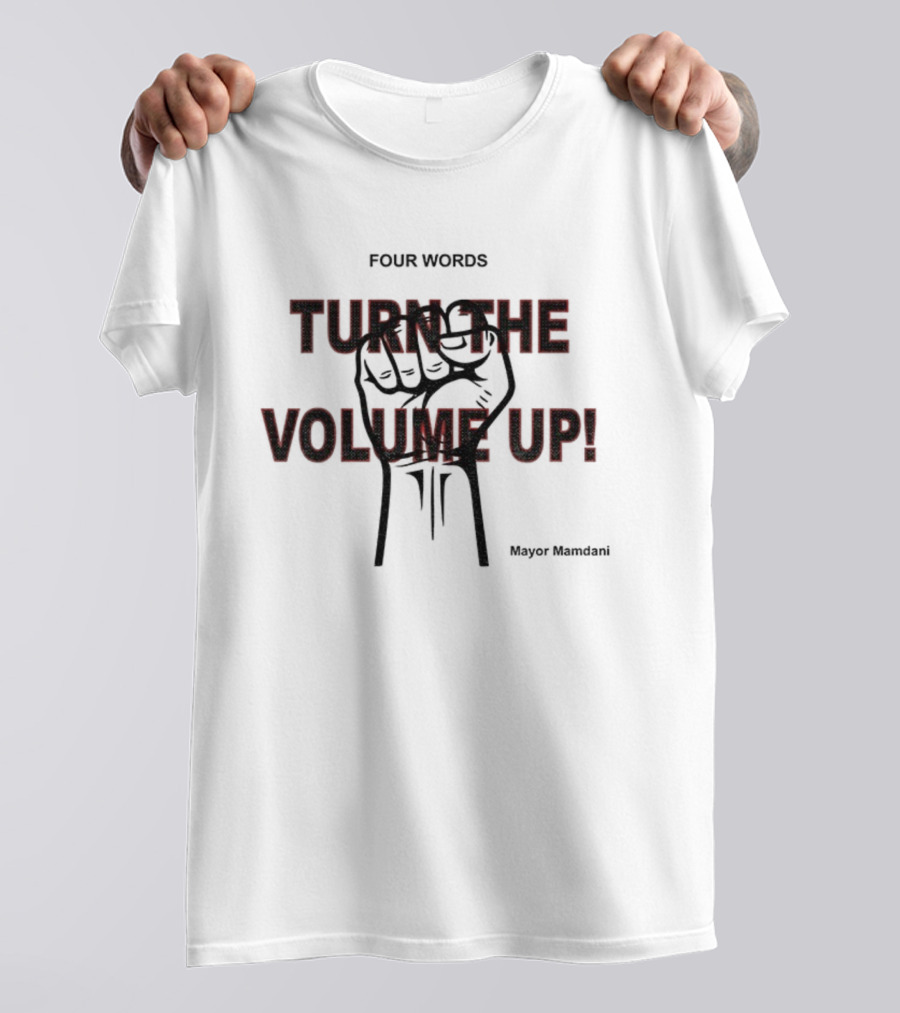 Turn The Volume Up NYC Mayor Zohran Mamdani Democratic Socialist Four Words T-Shirt
