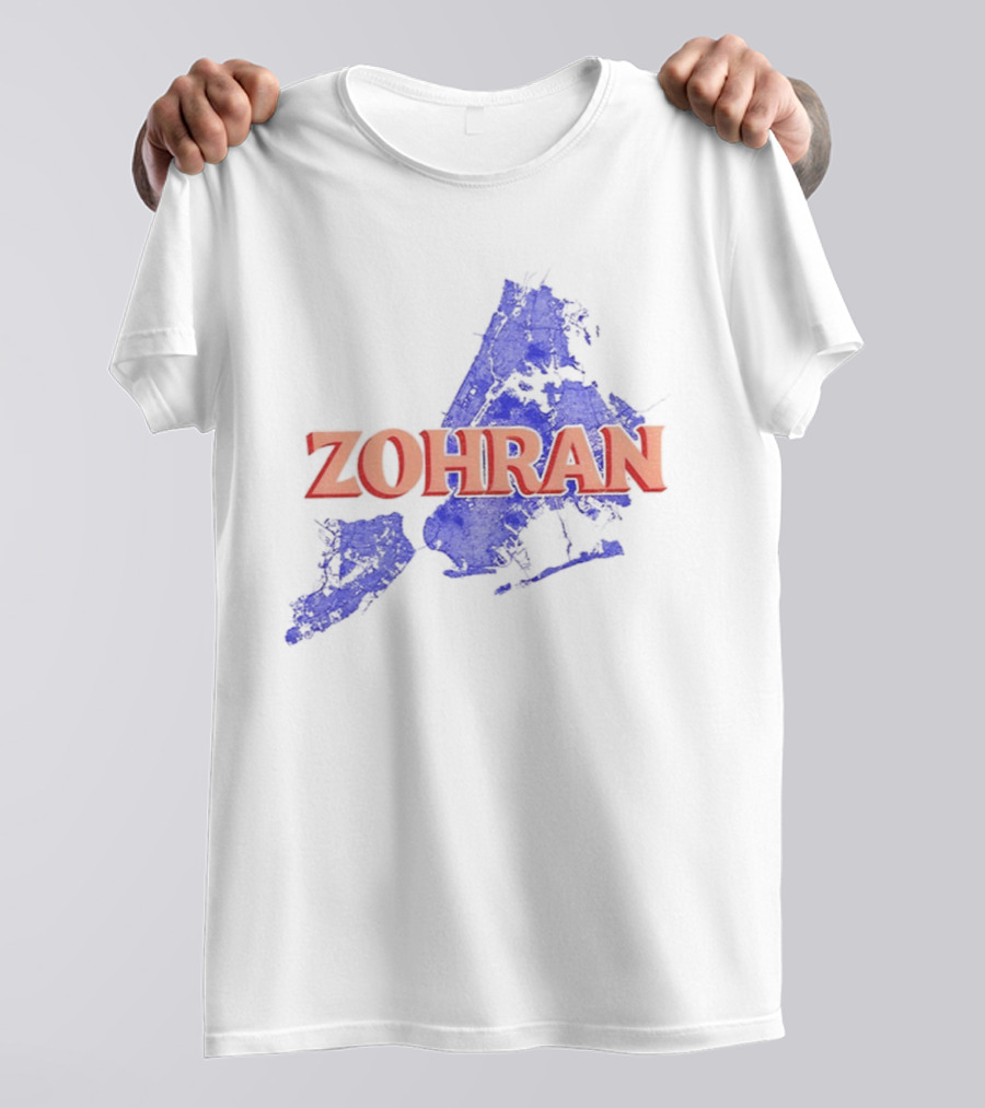 Zohran Mamdani NYC Mayor 2025 Campaign Blue Map Design T-Shirt