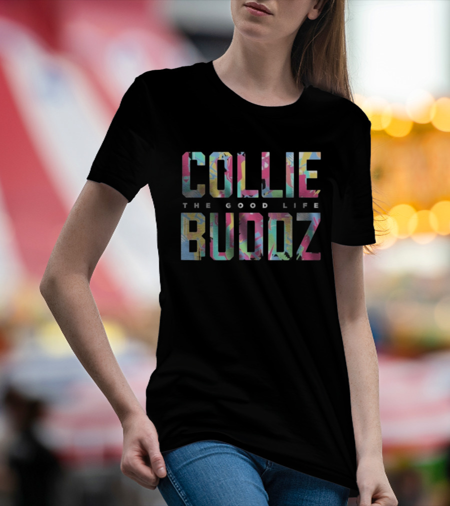 COLLIE BUDDZ The Good Life Bold Colorful Pattern T-Shirt