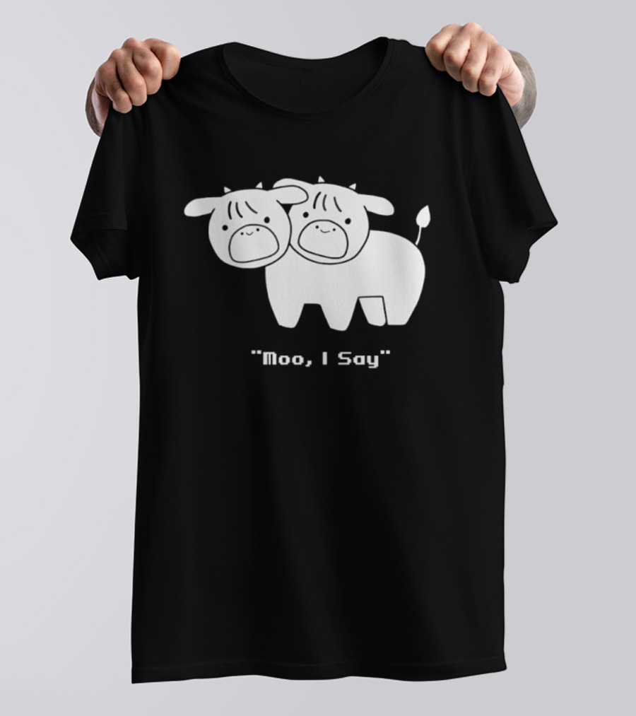Cows Moo I Say Cute Double Cow Twins T-Shirt