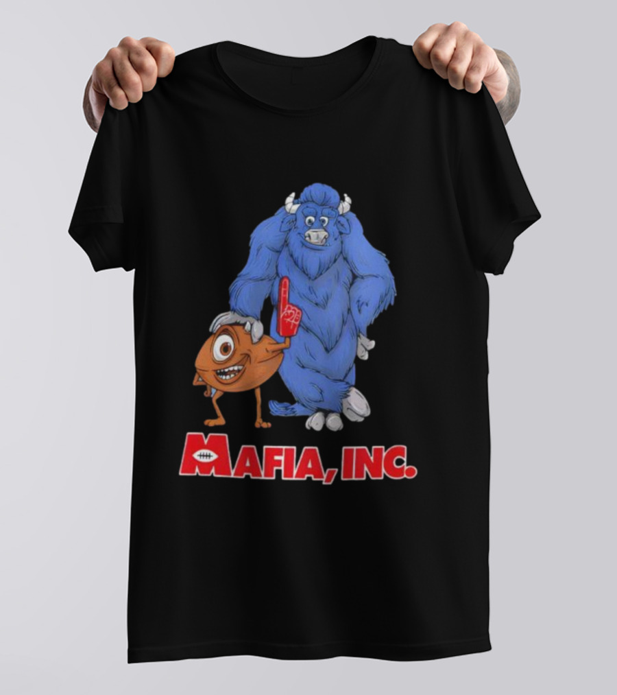 Buffalo Bills Mafia Inc Mascot Big Blue Yeti And Football Character T-Shirt