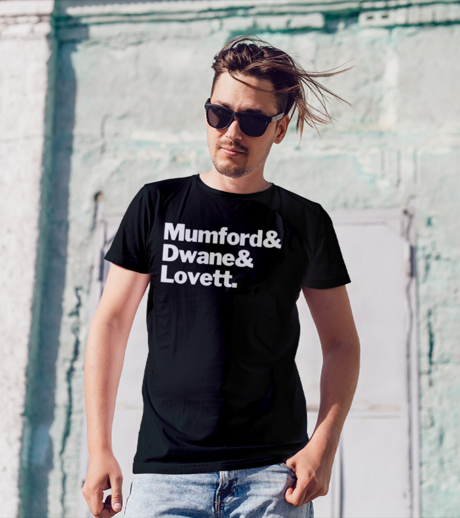 Mumford Dwane Lovett Trio Collaborative Team Typography T-Shirt