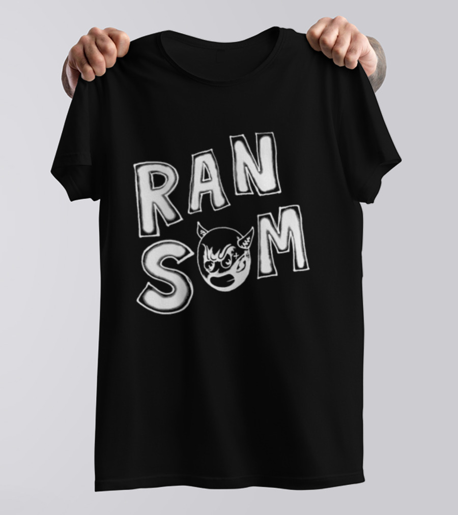 Ransom Devil Face Bold Text T-Shirt