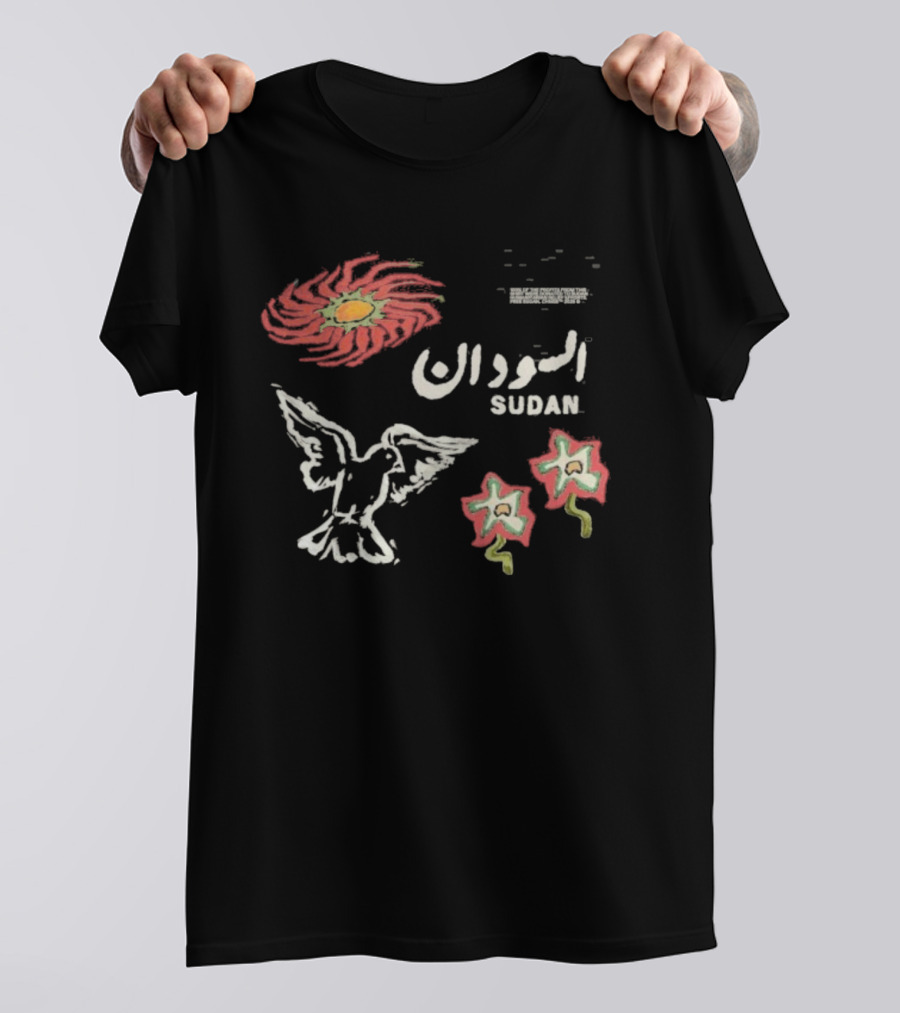 Sudan Palestine Dove Floral Symbolic Imagery T-Shirt