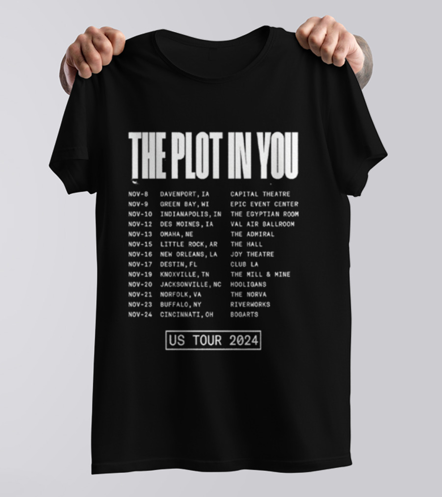 The Plot In You US Tour 2024 Dates And Venues T-Shirt