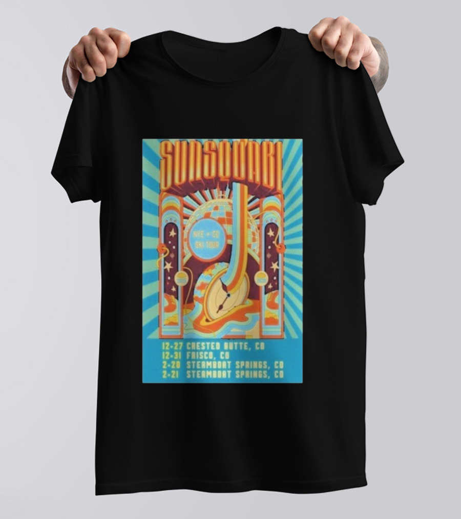 Sunsquabi NYE CO Ski Tour 2025 2026 Crested Butte Frisco Steamboat Springs Event Dates T-Shirt