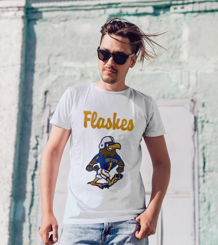 Kent State Golden Flashes Mascot Football Blue Jersey T-Shirt
