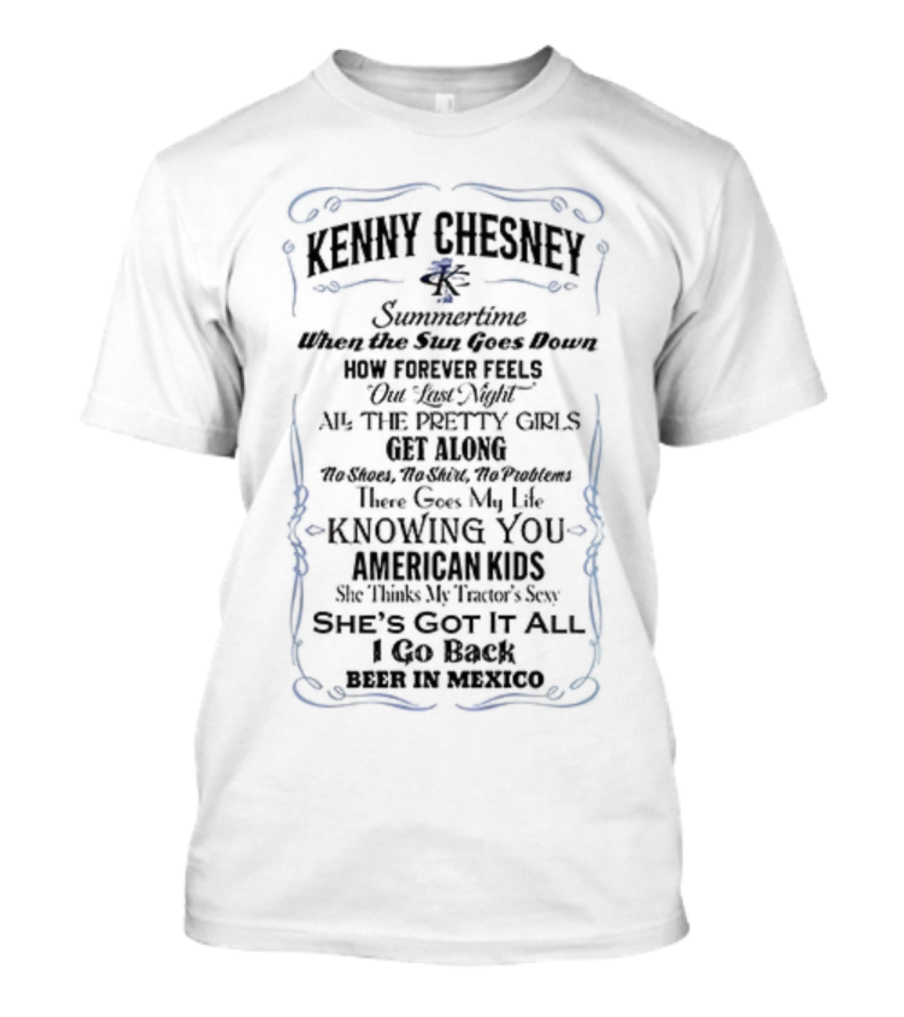 Kenny Chesney Summertime Tour 2025 No Shoes Nation Country Music Hits T-Shirt