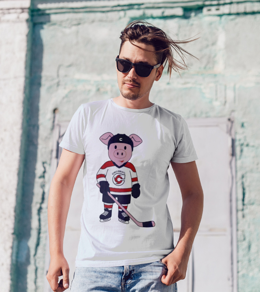 Mom Dad Choppy Puck Chop Kids Mascot Cincinnati Hockey T-Shirt