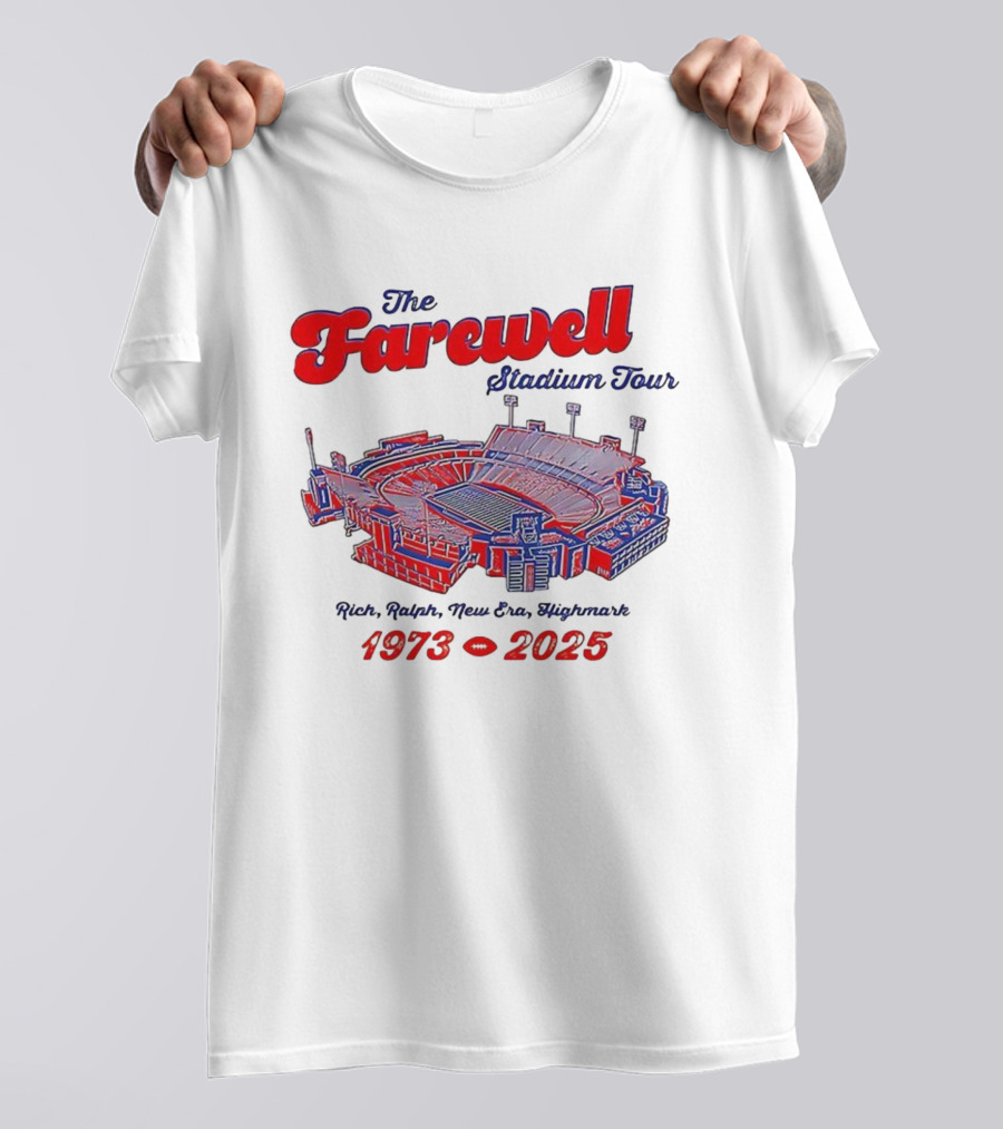 The Farewell Stadium Tour Richfield Ralph Wilson New Era Highmark 1973-2025 T-Shirt