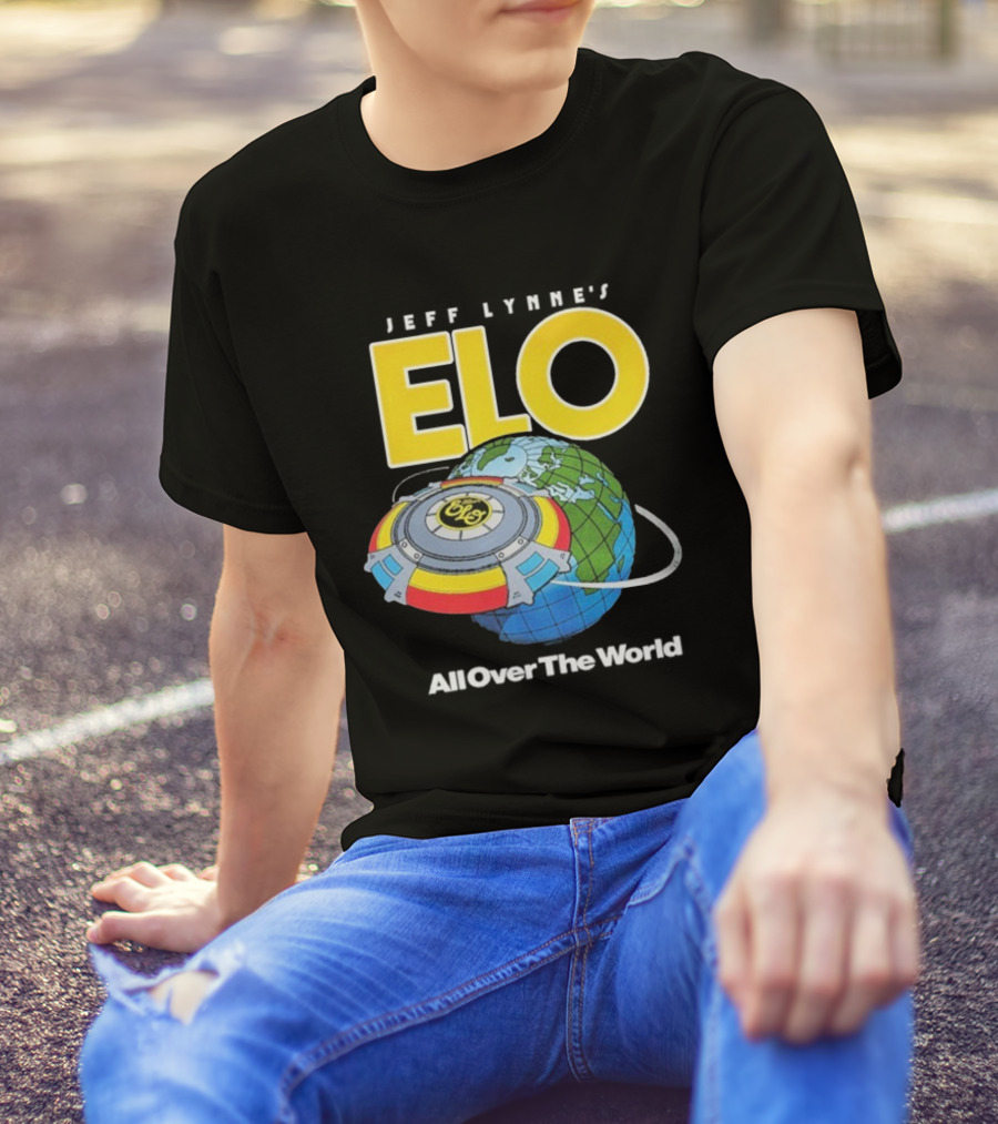 Jeff Lynne's ELO All Over The World Spaceship Globe T-Shirt