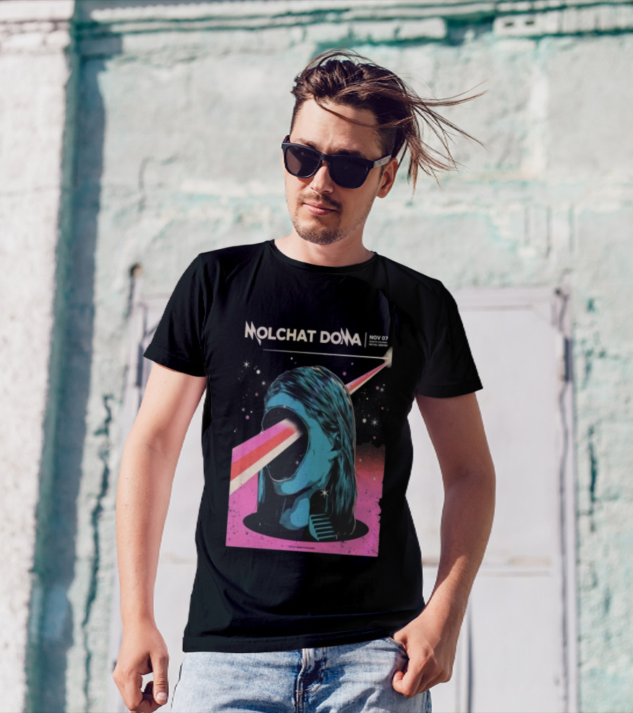 Molchat Doma November 7 2025 Royal Center Bogotá Colombia Head Psychedelic Laser Art Scene T-Shirt