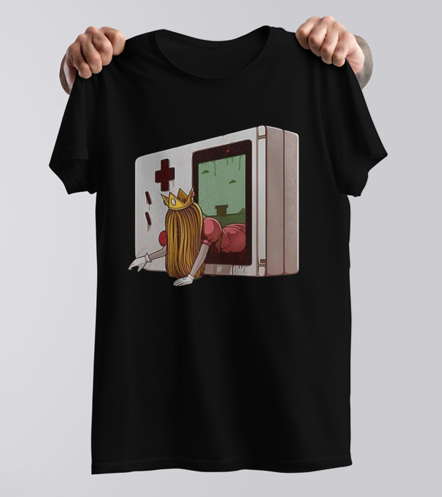 Princess Peach Exiting Classic Handheld Console Adventure T-Shirt