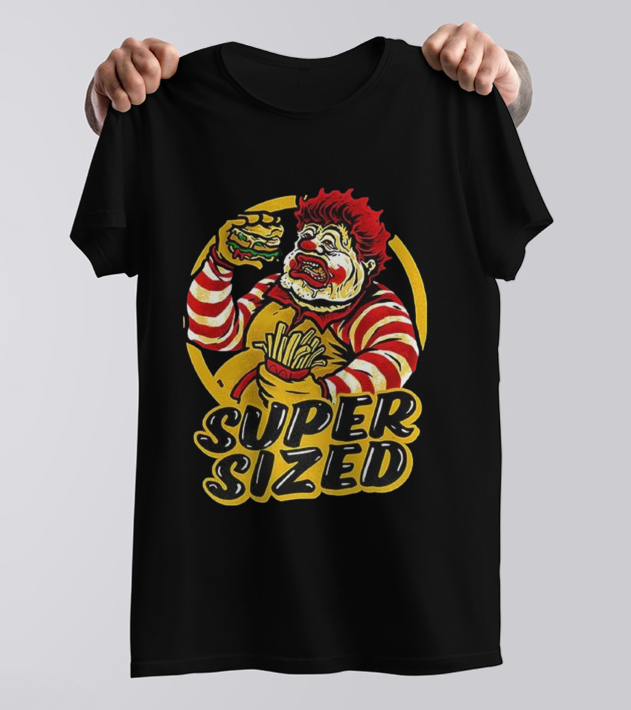 Super Sized Clown Eating Burger And Fries T-Shirt
