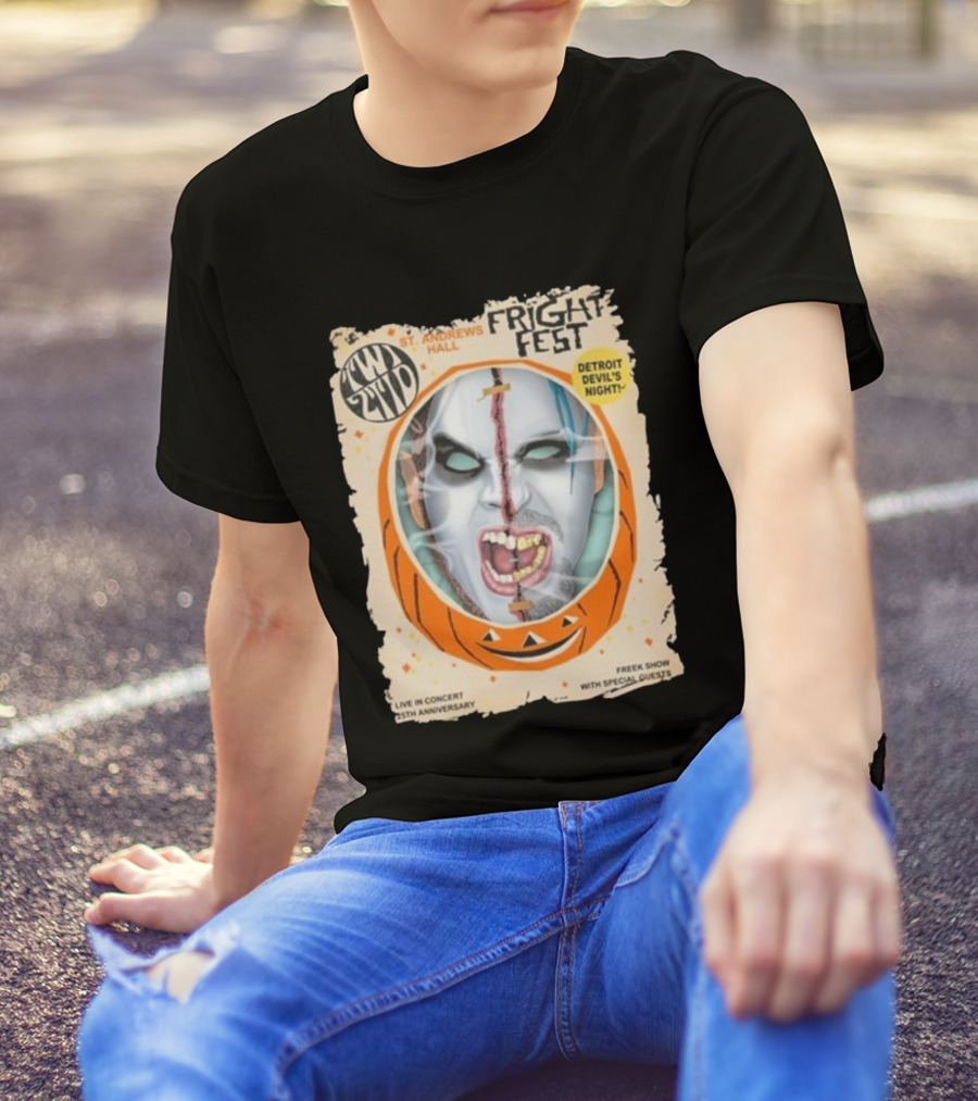 Twiztid Fright Fest St. Andrews Hall Detroit Devil’s Night Live In Concert 25th Anniversary 2025 Freek Show With Special Guests T-Shirt