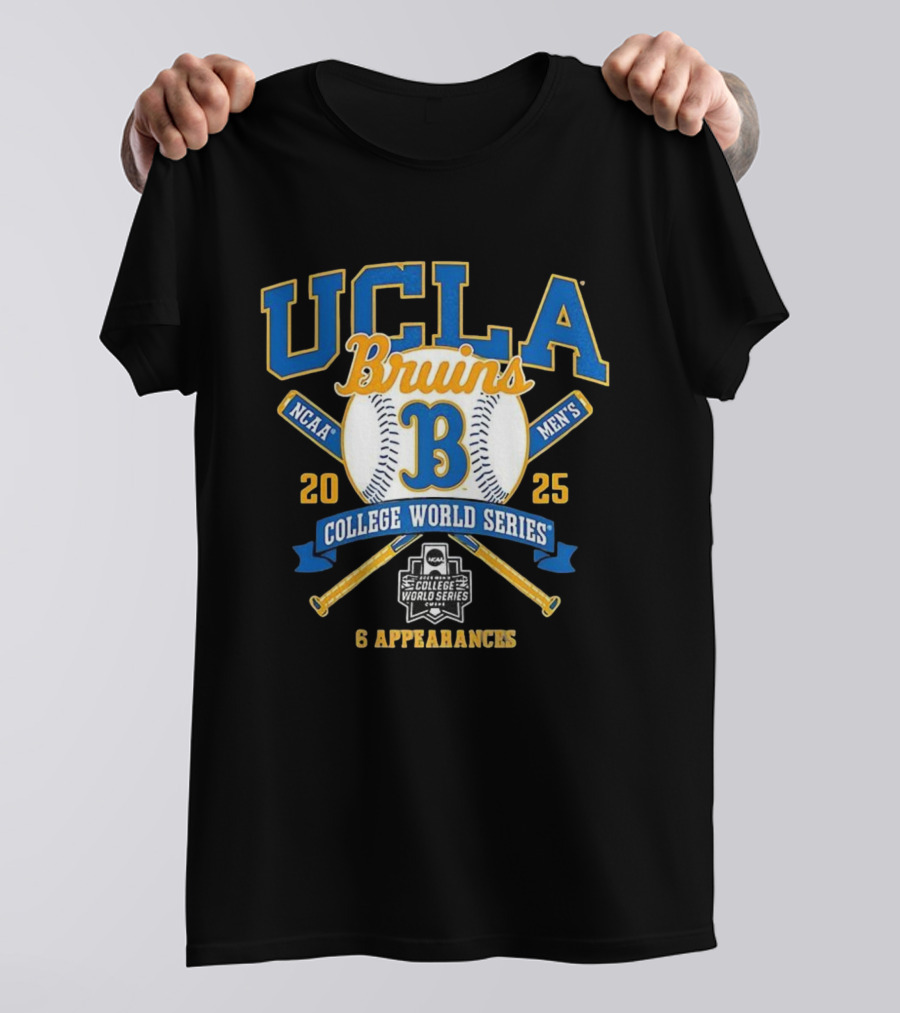 UCLA Bruins NCAA Men's College World Series 2025 Six Appearances T-Shirt