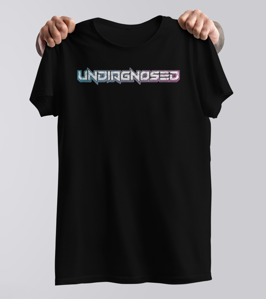 Unsubscribe Podcast Undiagnosed Futuristic Geometric Font Style T-Shirt
