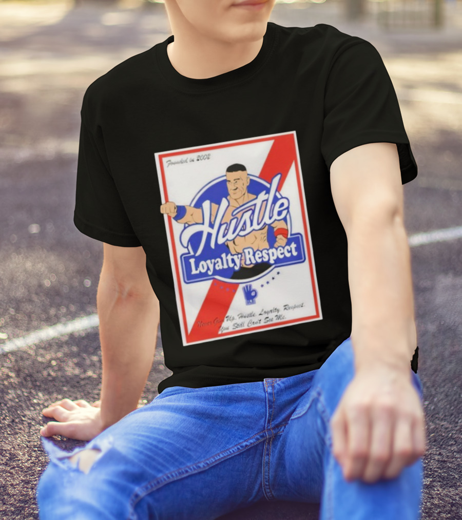 John Cena Hustle Loyalty Respect Never Give Up You Can't See Me WWE 2004 T-Shirt