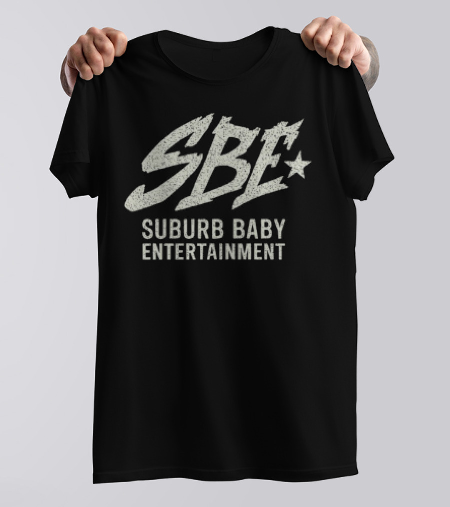 SBE Suburb Baby Entertainment Star Symbol Retro Text Style T-Shirt