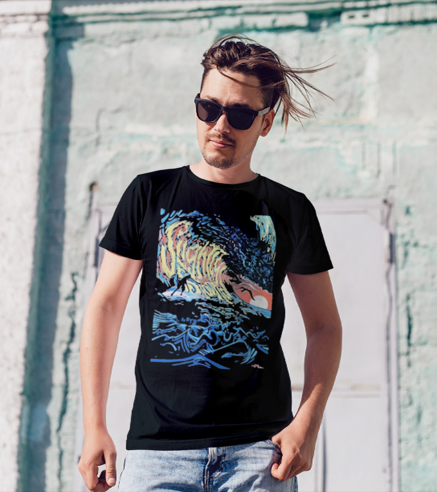 Slightly Stoopid Alders Surf Wave Sunset Sailboat Ocean Surfing T-Shirt