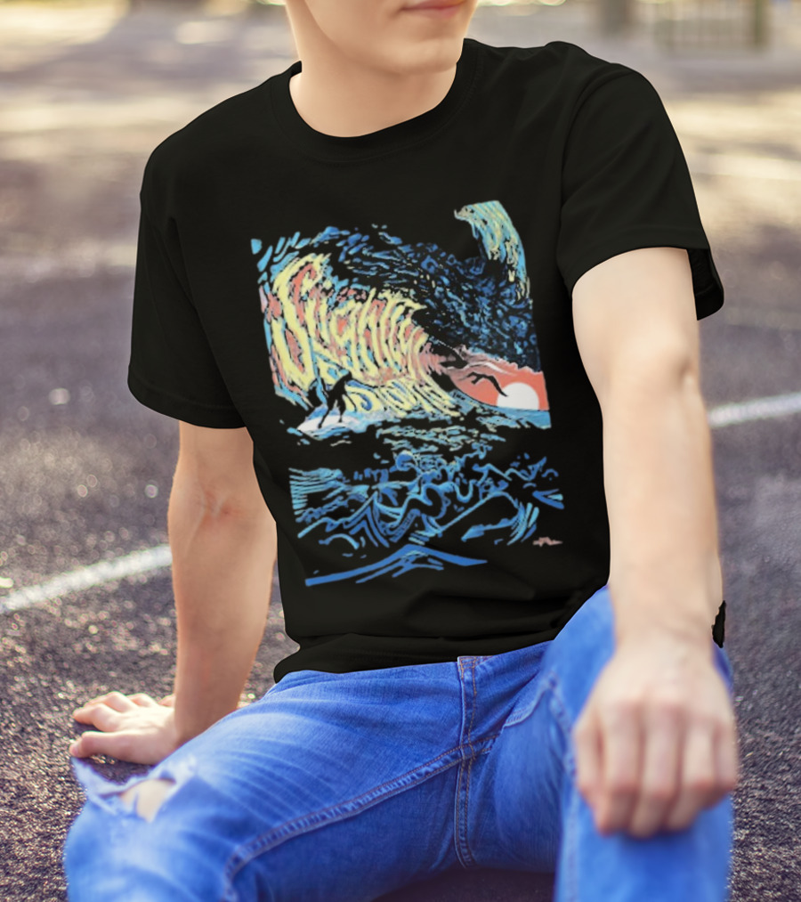 Slightly Stoopid Alders Surf Wave Sunset Sailboat Ocean Surfing T-Shirt